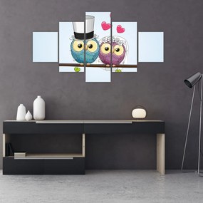 Obraz - Zakochane sowy (125x70 cm)
