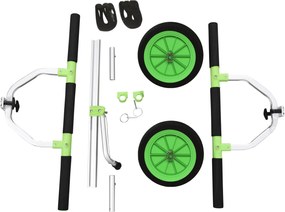 SPORTNOW Wózek do łodzi, regulowana szerokość, nośność do 100 kg, aluminium, czarno-zielony, 79 x 72,5 x 42 cm