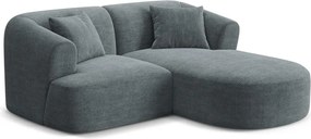 Ciemnoszary sztruksowy narożnik (prawostronny/z szezlongiem) Campi – Cosmopolitan Design