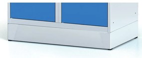 Alfa 3 Metalowa szafka ubraniowa Z na cokole, 4-drzwiowa, 1920 x 800 x 500 mm, zamek cylindryczny, drzwi ciemnoszare