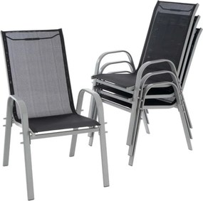 Zestaw sztaplowanych krzeseł ogrodowych 4  szt