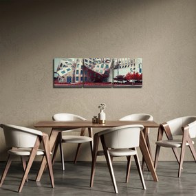 Obraz - budynek architektoniczny (z zegarem) (90x30 cm)