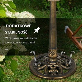 Outsunny Kąpielisko dla Ptaków z Podstawką 71cm Karmnik Wodny Liść Lotosu dla Dzikich Ptaków Brąz | Aosom PL