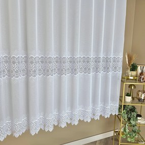 Firana gipiurowa na markizecie z dwoma dekoracyjnymi pasami – wys. 180 cm