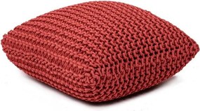 Czerwony pleciony puf Knit – Bonami Essentials