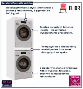 Biała szafka na pralkę do łazienki B9-K27
