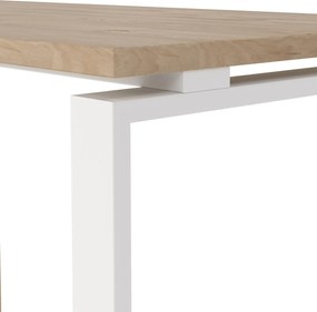 Biurko narożne z kontenerkiem Sign biały mat/jackson hickory