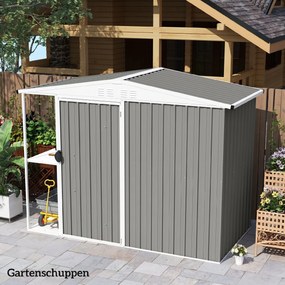 Outsunny 12 szt. blach trapezowych 129x45cm 7m² ocynkowana blacha dachowa 0,25 mm odporna na warunki atmosferyczne Jasnoszary | Aosom PL