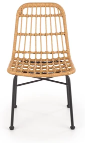 K401 krzesło naturalny czarny, boho, skandynawski, rattan syntetyczny