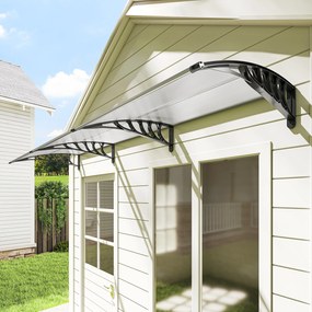 Outsunny Osłona przeciwsłoneczna i przeciwdeszczowa z uchwytem ściennym 295x90cm Elegancka biel | Aosom PL