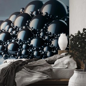 Fototapeta - Stos czarnych kul (196x136 cm)