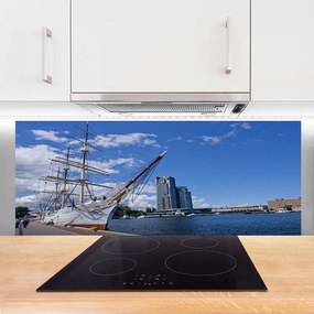 Panel nad blat kuchenny Portowa Panorama z Łodzią