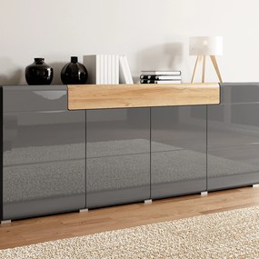 Komoda IBIZA 208 cm do Salonu Sypialni z Szufladą Antracyt