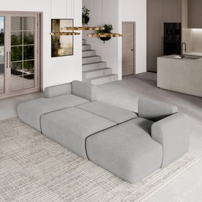 Masseno Narożnik SENTUM z funkcją spania i pojemnikiem na pościel Narozniki U, Rozkładana sofa - Jasnoszary, NOW OR NEVER 83