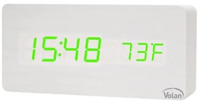 Zegar budzik drewniany elektroniczny cyfrowy led stojący - termometr + data