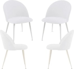 Zestaw 4 Krzese White Vint Tkanina