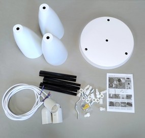 Lampa sufitowa metalowa klosz wisząca AT23-3SZ-White