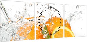 Obraz - Soczyste pomarańcze (z zegarem) (90x30 cm)
