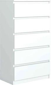 Komoda NUDO 70 cm do Salonu Sypialni 5 Szuflad Biały