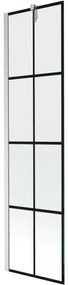 Mexen Next parawan nawannowy 1-skrzydłowy 50 x 150 cm, czarna kratka, nikiel szczotkowany - 895-050-000-00-77-97
