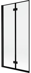 Mexen Mist parawan nawannowy 2-skrzydłowy lewy 90 x 150 cm, czarna ramka, czarny - 8A9-090-002-70-70-L