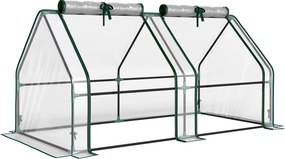 Outsunny Szklarnia z oknem na zamek błyskawiczny, mrozoodporna szklarnia foliowa ze stali 180 x 90 x 90 cm przezroczysta | Aosom PL