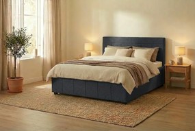 Łóżko RAM 160x200 cm Granatowy Z materacem