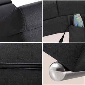 Leżanka LONDON z funkcją masażu i podgrzewania, 186x55x89 cm, antracytowa Casaria