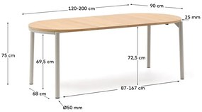 Rozkładany stół z blatem w dekorze dębu 90x120 cm Montuiri – Kave Home