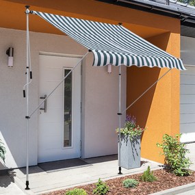 Outsunny markiza markiza zaciskowa składane ramię ramię przegubowe markiza z regulacją wysokości aluminium zielona