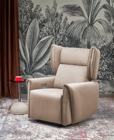 Fotel wypoczynkowy elektrycznie rozkładany beżowy GELATO