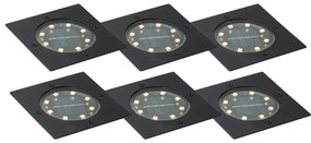 Zestaw 6 czarnych kwadratowych reflektorów gruntowych z LED IP65 Solar - Terry