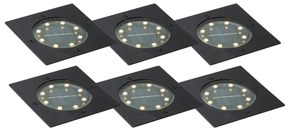 Zewnetrzna Zestaw 6 reflektorów gruntowych czarnych kwadratowych z LED IP65 solarnych - Terry Nowoczesny Oswietlenie zewnetrzne