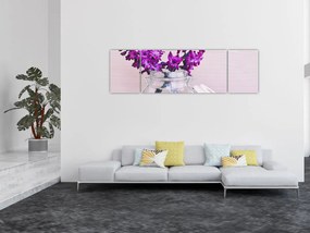 Obraz fioletowych kwiatów (170x50 cm)