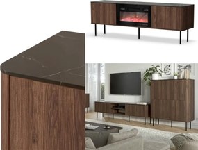 Stolik pod telewizor 150 cm z kominkiem Solano RTV-1 Halmar, orzech