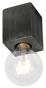 Rustykalny reflektor czarny z drewna - Bloc