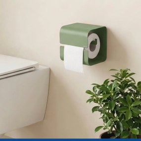 Zielony stalowy uchwyt na papier toaletowy z mocowaniem Turbo-loc bez wiercenia Lizan – Wenko