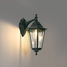 Klasyczna latarnia ścienna zewnętrzna ciemnozielona IP44 - New Orleans dół