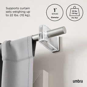 Stalowy regulowany karnisz w kolorze matowego srebra 107 - 305 cm Flute – Umbra