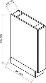 Szafka cargo 15 cm dąb artisan + czarny Kamillo 3X