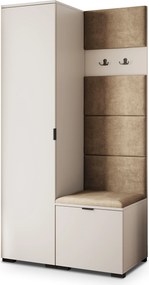 Masseno Garderoba LORI 95/181/51 cm Nowoczesna Szafa do Przedpokoju Kaszmir, MONOLITH 09 (Beżowy)