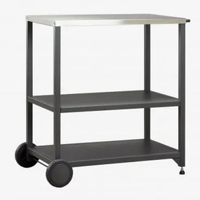 Wózek Kuchenny Modułowy Zewnętrzny Ze Stali Savona Grafitowa Szarość - Sklum