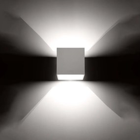 Kinkiety nowoczesny Quadx, aluminium - 1 źródło światła 3000K - L.10 x H.10 cm - biały