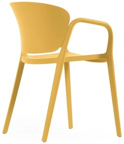 Żółte plastikowe krzesło ogrodowe Ania – Kave Home