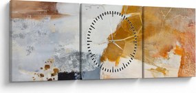 Obraz - Abstrakcja (z zegarem) (90x30 cm)