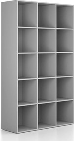 Regał FRAME, wysoki, 3 kolumny, 2162 x 1299 x 450 mm, szary