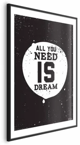 Plakat All you need 40 x 60 cm z ramą czarną i marginesem ARTGEIST B