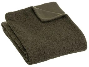 Zielony koc z materiału sherpa 130x160 cm Sherpa Bouclé – Casa Selección