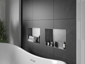 Mexen X-Wall-NR półka wnękowa bez kołnierza 45 x 30 cm, inox - 1911453010