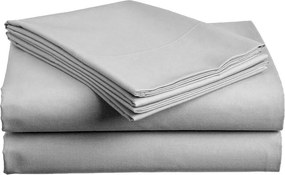 PrzytulneMieszkanie.pl Bawełniane prześcieradło 140x240 cm jasnoszare, 100% bawełna